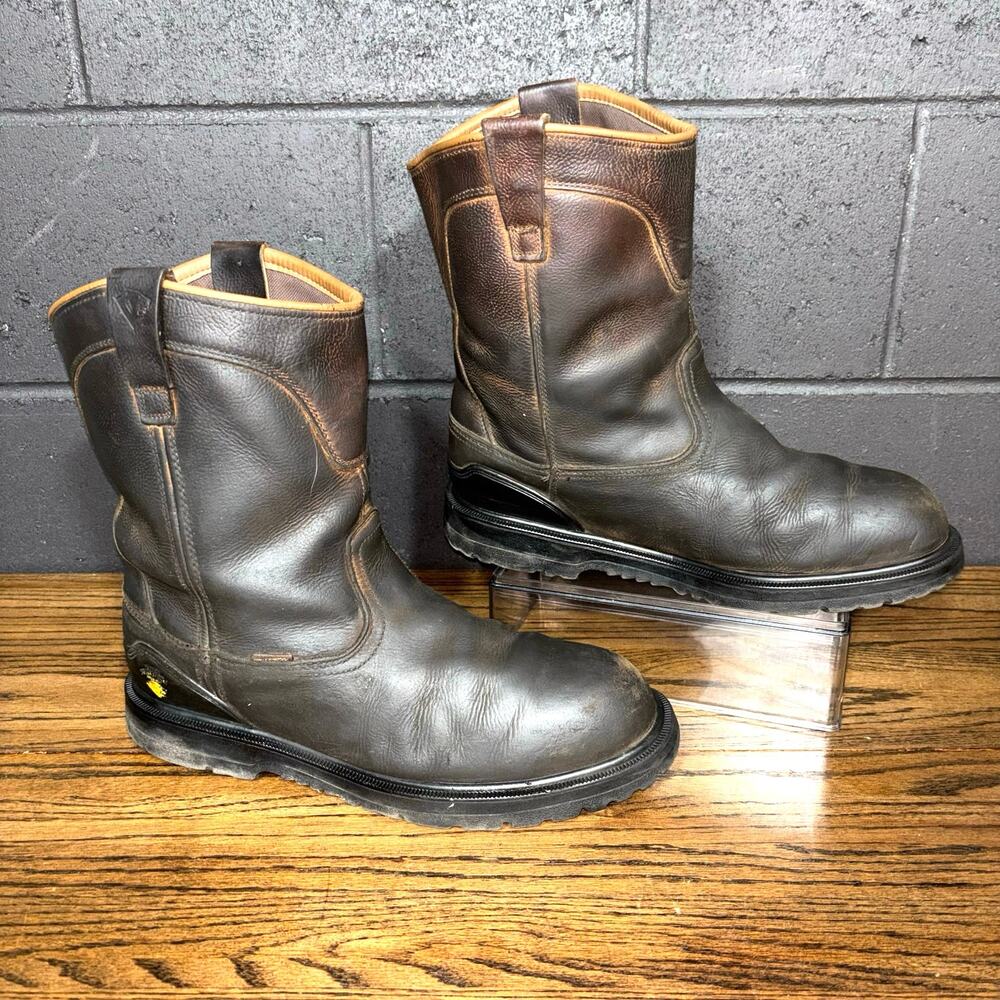 Survivor Work Boots Brown Leather Pull On Wellington ASTM F2413-18 Men’s 13